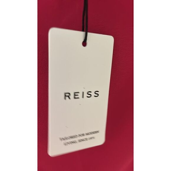 Reiss Manila Fuchsia Pink Knee Length Ruffle Sleeve Dress Size 8 - Picture 7 of 9